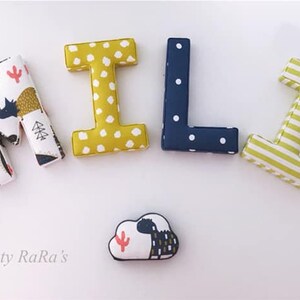 Handmade, Fabric Letters, Handmade Fabric Letters, Wall Art, Nursery, Childrens Bedroom, Boys, Girls Personalised fabric letters image 4