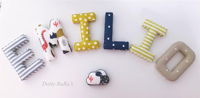 Handmade, Fabric Letters, Handmade Fabric Letters, Wall Art, Nursery, Childrens Bedroom, Boys, Girls Personalised fabric letters image 4