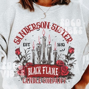 Sanderson sister crewneck | Black flame sweatshirt | Halloween candle sweatshirt | Spooky vibes | Spooky season crewneck | Fall sweatshirt