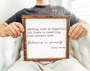 Working hard is important | Wood Sign | Home Decor | Nursery decor | Pinterest