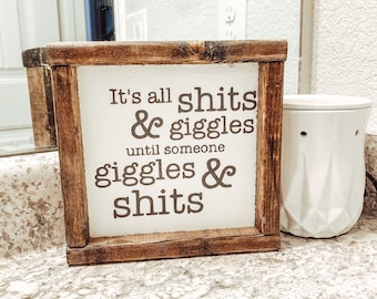 Bathroom sign | Funny signs | Home decor | Wood signs | Cute signs | Funny bathroom decor