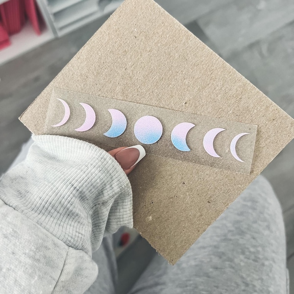 Holographic moon phases decal | Moon phases sticker decal | Mystical decal | Car decal | Rearview mirror sticker | Cute decals | Moon phase