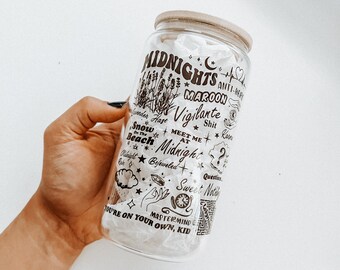 Trendy iced coffee glass cup | Christmas gift | Gifts for her | Sublimated cup | 16 oz cup | Music cup | Christmas cups | Christmas cup