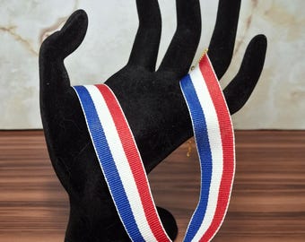 Patriotic Ribbon Choker: Red, White, and Blue USA Jewelry