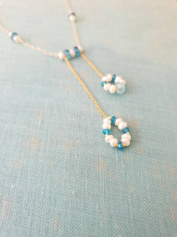 Delicate One off Handmade Apatite and Pearl Necklace Gold Filled Vermeil  Vintage Style Gemstone Jewellery - Etsy