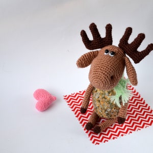 Moose, Little Moose, Reindeer, Deer, Amigurumi, Christmas Gift, Christmas Decoration image 1
