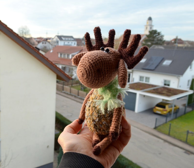 Elch, Kleiner Elch, Rentier, Hirsch, Amigurumi, Weihnachtsgeschenk, Weihnachtsdeko 画像 3