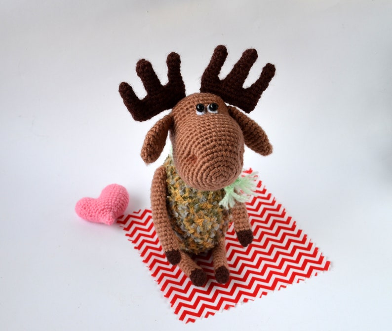 Elch, Kleiner Elch, Rentier, Hirsch, Amigurumi, Weihnachtsgeschenk, Weihnachtsdeko 画像 6