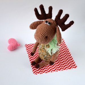 Elch, Kleiner Elch, Rentier, Hirsch, Amigurumi, Weihnachtsgeschenk, Weihnachtsdeko 画像 10