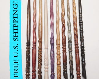 Pick your magic wand, OAK magic wands, A-J, custom wands, wood wand, wizard wand, spellcasting, wiccan wand, Heartwood Wands, oak wand