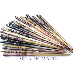 Metallic Random Wands, Magic Wands, Wood Wand, Magic Wand, Wiccan Wand, Wizard Wand, Heartwood Wands