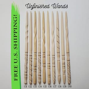 Unfinished Pick Your Wands 31-40, Unstained Wands, Magic Wands, Wood Wand, Magic Wand, Wiccan, Wizard Wand, Heartwood Wands