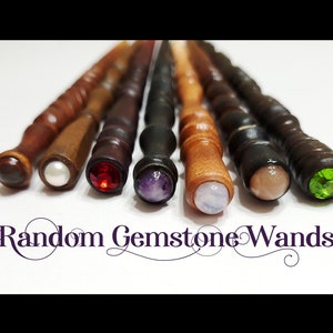 Random Gemstone Wands, Crystal, Birthstone Magic Wands, Wood Wand, Magic Wand, Wiccan Wand, Wizard Wand, Heartwood Wands