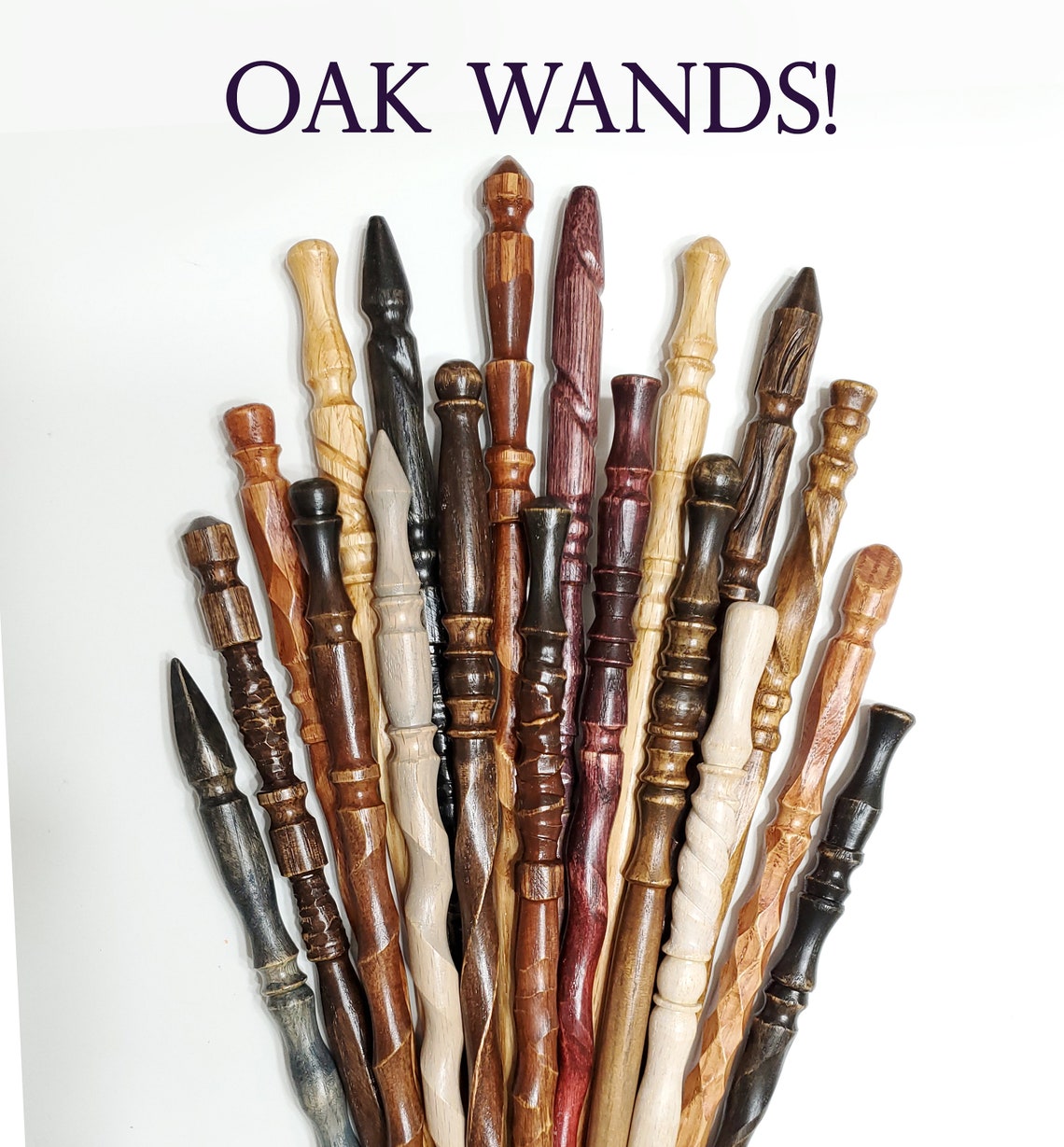 Pick Your Magic Wand OAK Magic Wands KT Custom Wands Wood Etsy