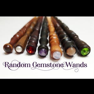 Random Gemstone Wands, Crystal, Birthstone Magic Wands, Wood Wand, Magic Wand, Wiccan Wand, Wizard Wand, Heartwood Wands