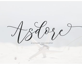 Script font | Digital font | Calligraphy font | Elegant typeface | Wedding font | Photography logo font | Asdore Script
