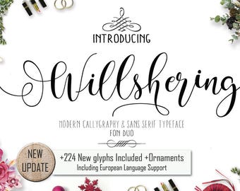 Script font | Digital font | Calligraphy font | Elegant typeface | Wedding font | Photography logo font | Willshering