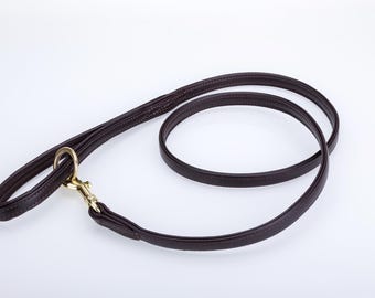Pear Tannery Soft Padded Flat Leather Dog Lead 43"