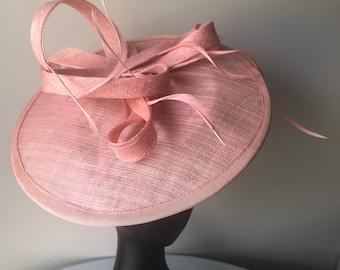 Blush Pink hatinator/Fascinator/Kentucky derby /Tea party /wedding /Derby hat/Sinamay hatinator/special event hat/pink fascinator