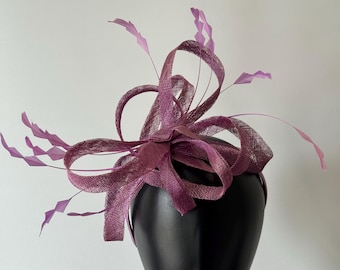 Lilac Purple Sinamay Fascinator: Kentucky Derby Tea Party Wedding
