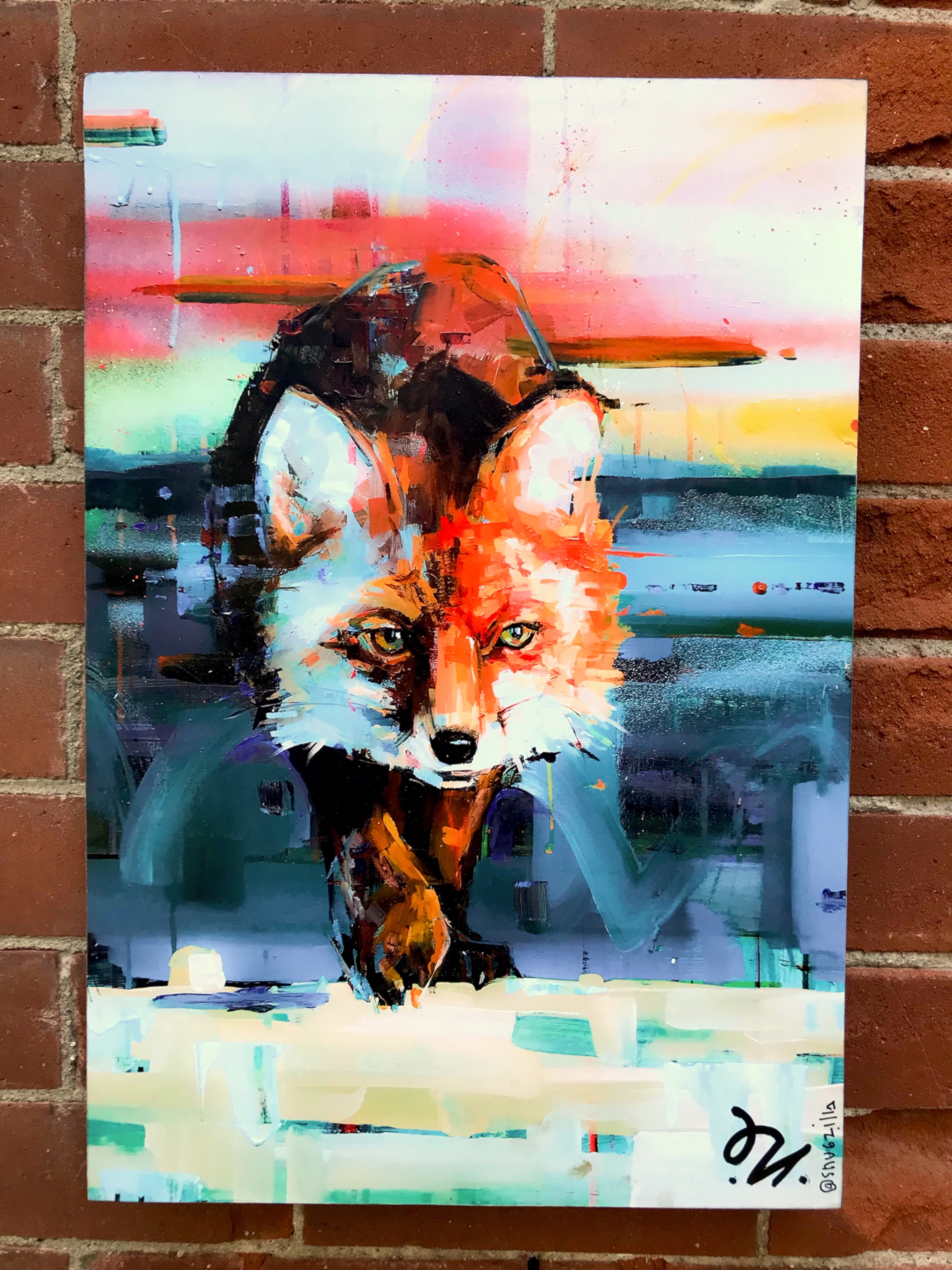 Abstract cheap fox painting