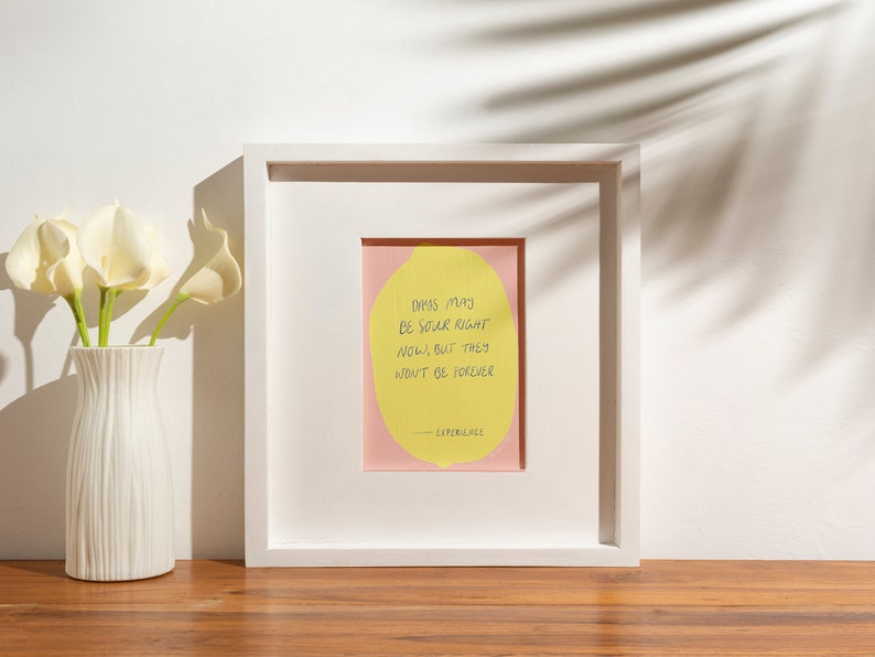 Card Get well soon lemon illustration with positive affirmation as handlettering 2 pieces image 2