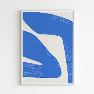 Ilustração Pôster Feminismo Corpo Abstrato Azul Bege