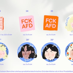 Bunte Sticker: FCK AFD, Only Yes Means Yes, Overthinking