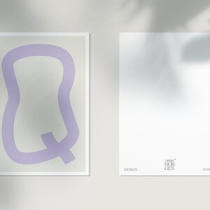 Cartes postales abstraites lettre lilas