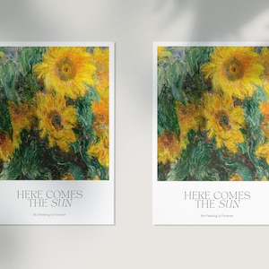 Ensemble de cartes postales sur la santé mentale (2 pièces) avec peinture de tournesol jaune (jardin) et typographie (personnalisable)