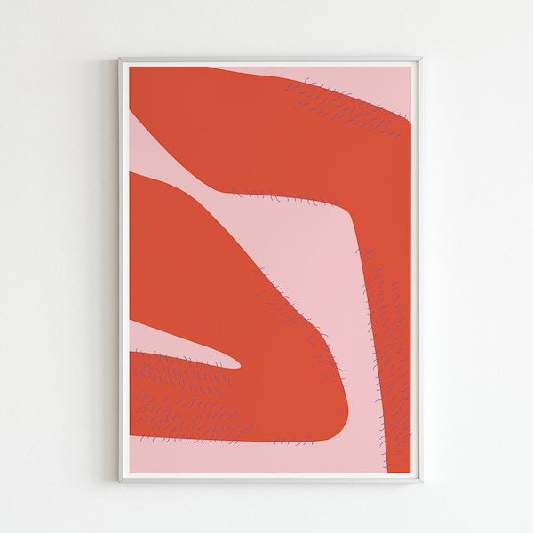 Illustration Poster Körper Abstrakt Rot Rosa