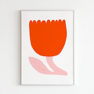 Queeres LGBTQIA+ Poster mit buntem Tulpen-Motiv und Handwritten Message »Protect Quere Lives« in DIN A5, A4, A3 – Kunstdruck on demand