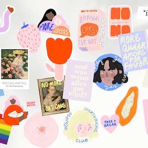 Feminist, Pride Month, Queer, and Mental Health Stickers | Custom Set for Individual Designs | Funny Empowering Gift Idea