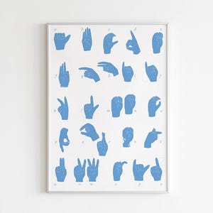 Fingeralphabet Poster mit bunten Händen – Inklusive A–Z Gebärdensprache Poster für Deko & Lernen