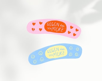 Feminist and political sticker with plaster motif »Against pain« (set)