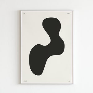 Abstrakt Organisch Poster Creme Schwarz Nachhaltig