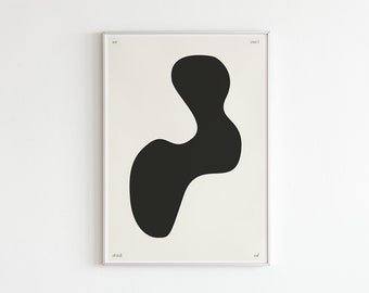 Abstract Organic Poster Cream Black Sustainable