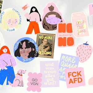 Custom Sticker Set Feministische, Queere, mentale Gesundheit kreative Sticker zum Selbst Zusammenstellen von Sylvie Mey 5 Stück Bild 1