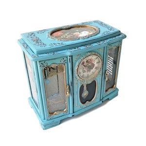 Shabby chic Mini chest drawers Locker Desk clock Victorian decor