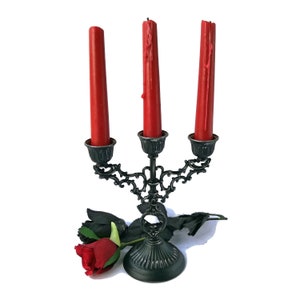 Vintage gothic candelabra Black candle holder victorian Dark home decor