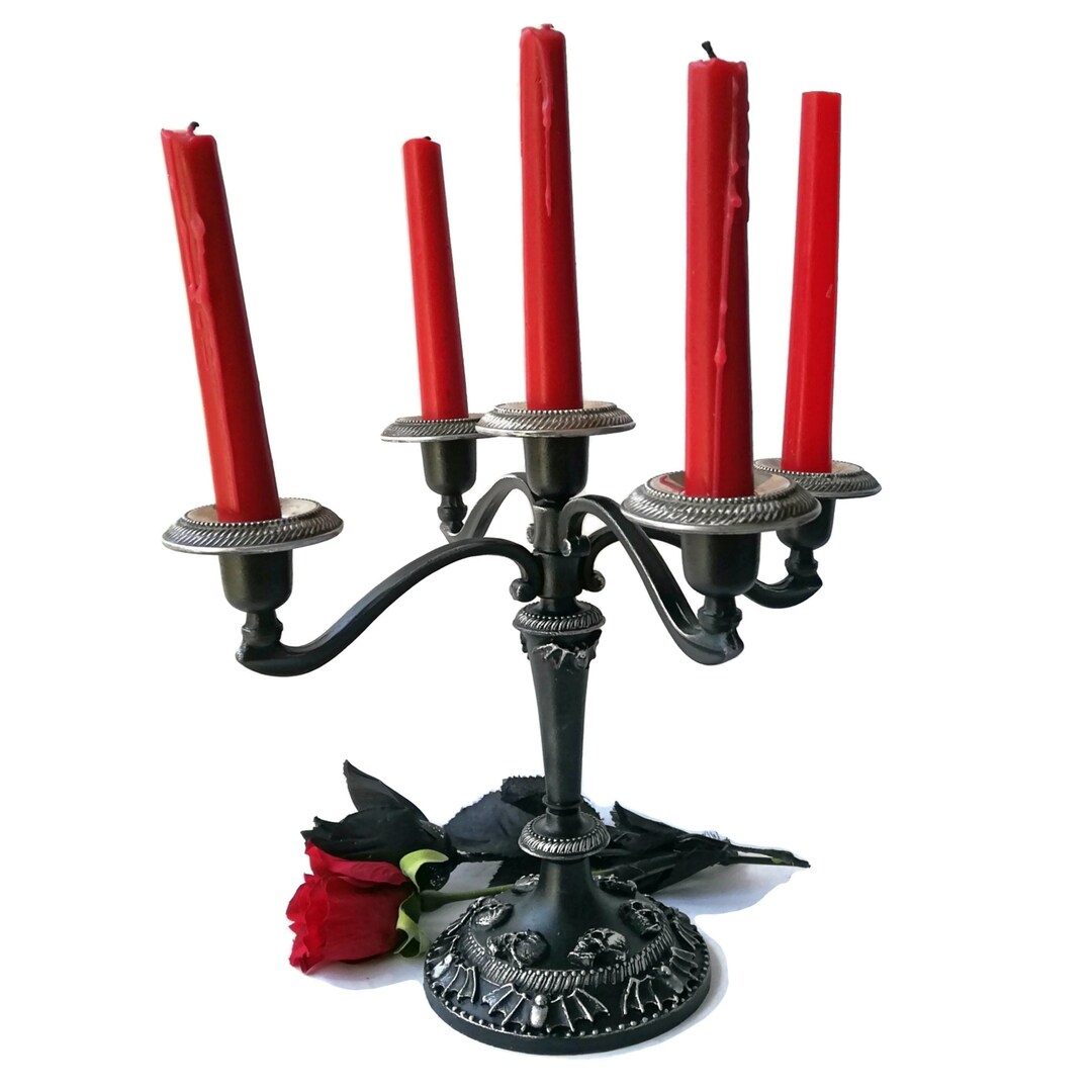 Vintage Gothic Candelabra Black Candle Holder Victorian Dark Home Decor