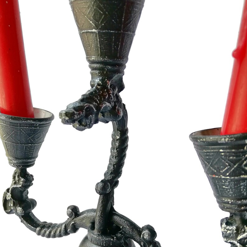 Vintage Gothic Candelabra Black Candle Holder Dark Home Decor Etsy