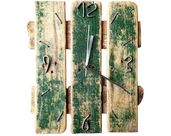 Horloge murale en bois Décor industriel Cadeau de bureau Loft horloge murale unique Horloge murale palette Horloge d’art