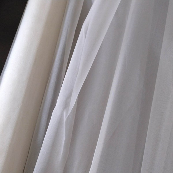 Tejido organza de seda blanca 54" cortado a tamaño proveedor de tela de costura diy