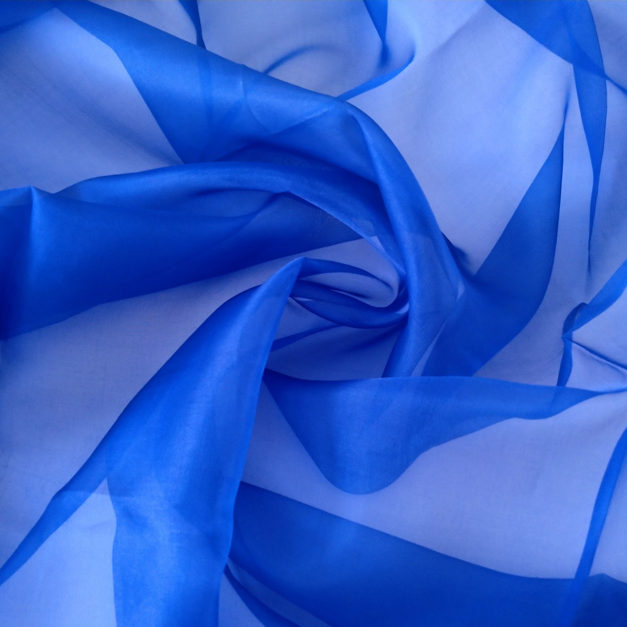 Pure silk organza fabric blue green high sheer by the yard Etsy