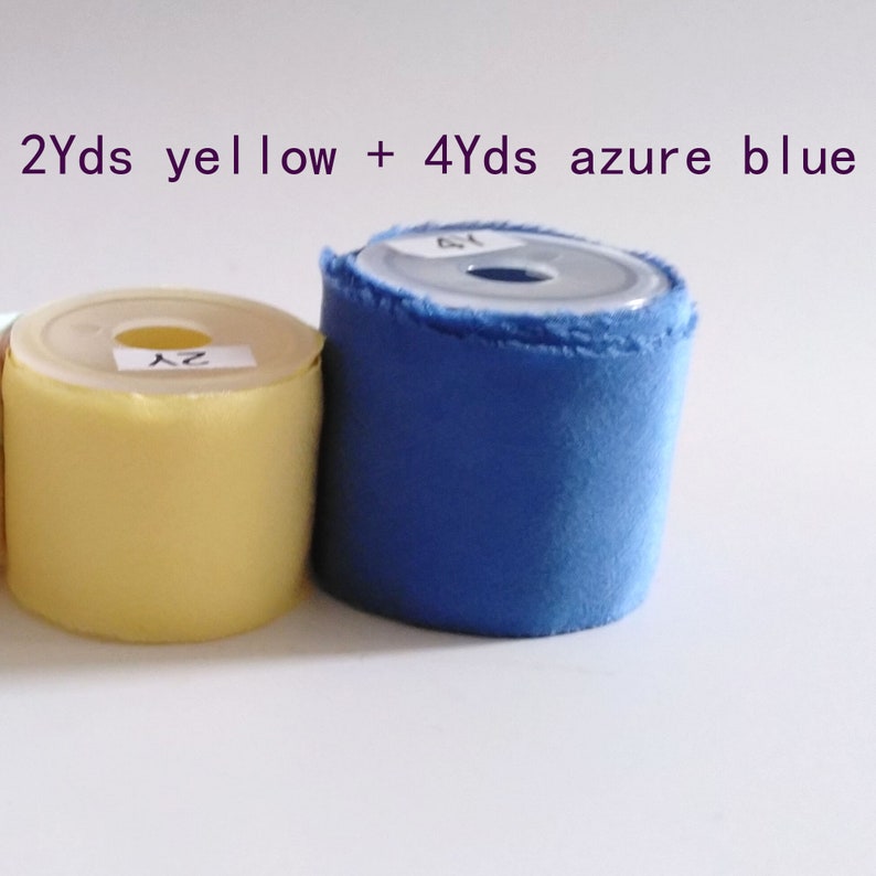 100 silk bias tape crepe de chine 1 unfold solid color sewing craft binding tape sewing trim hair clip craft supply 2Y yellow+4Y azure