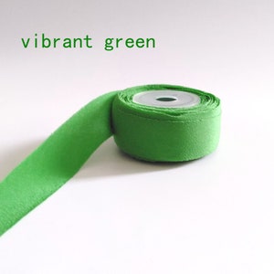 100 silk bias tape crepe de chine 1 unfold solid color sewing craft binding tape sewing trim hair clip craft supply Vibrant green 9yards