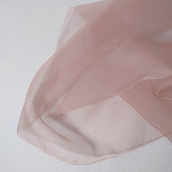 Misty rose pink 100 silk organza fabric by the yard