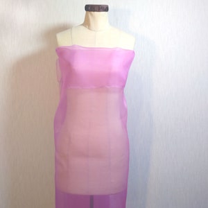 Cyclamen pink silk organza fabric by the yard 100 pure silk organza plain 5mm 54&quot;