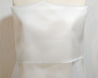 Dyed white silk organza fabric by the yard stiff 100 pure silk 8 momme embroidery